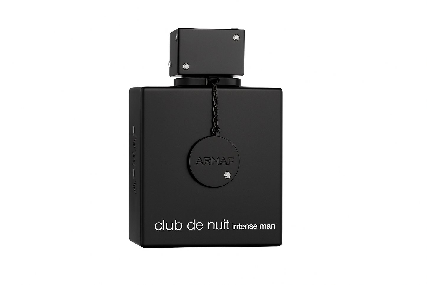 Club de Nuit Intense Man perfume bottle isolated on clean background